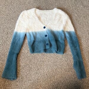 Blue and White Women's Sweater